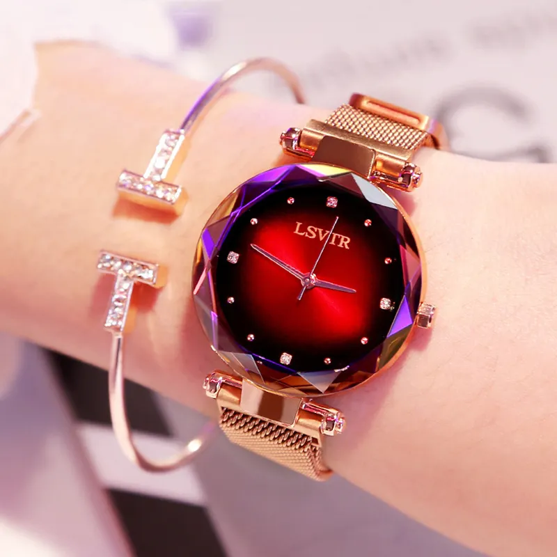 Rose Gold Women Watches Fashion Diamond Ladies