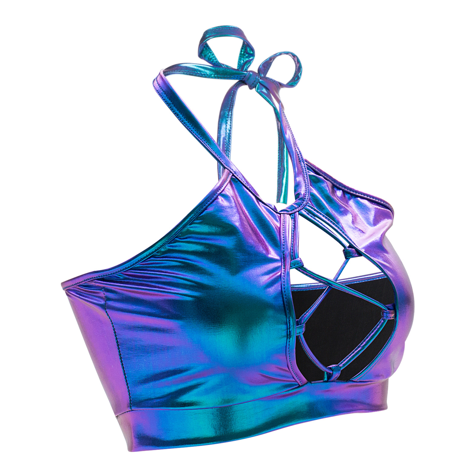 Title 5, Metallic Night Raver - Festival Crop Top