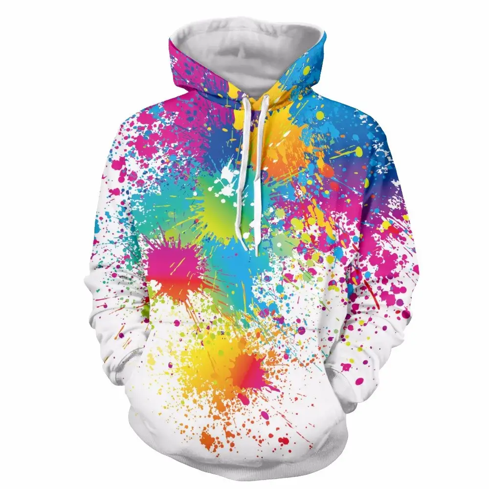 Individual wild hooded printed sweatshirt