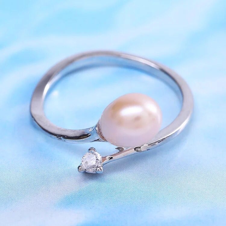 Water Pearl Ring Plated 7-8MM
