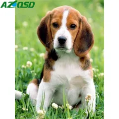 AZQSD Full Kits Diamond Painting Animal Dog Mosaic 5D DIY Handmade Picture Of Rhinestones Diamond Embroidery Home Decor Gift - 30X40Cm - View 1