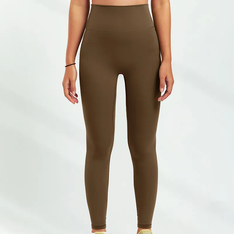 Women's High Waist Eco-Friendly Recycled Yoga Fitness Pants - Coffee