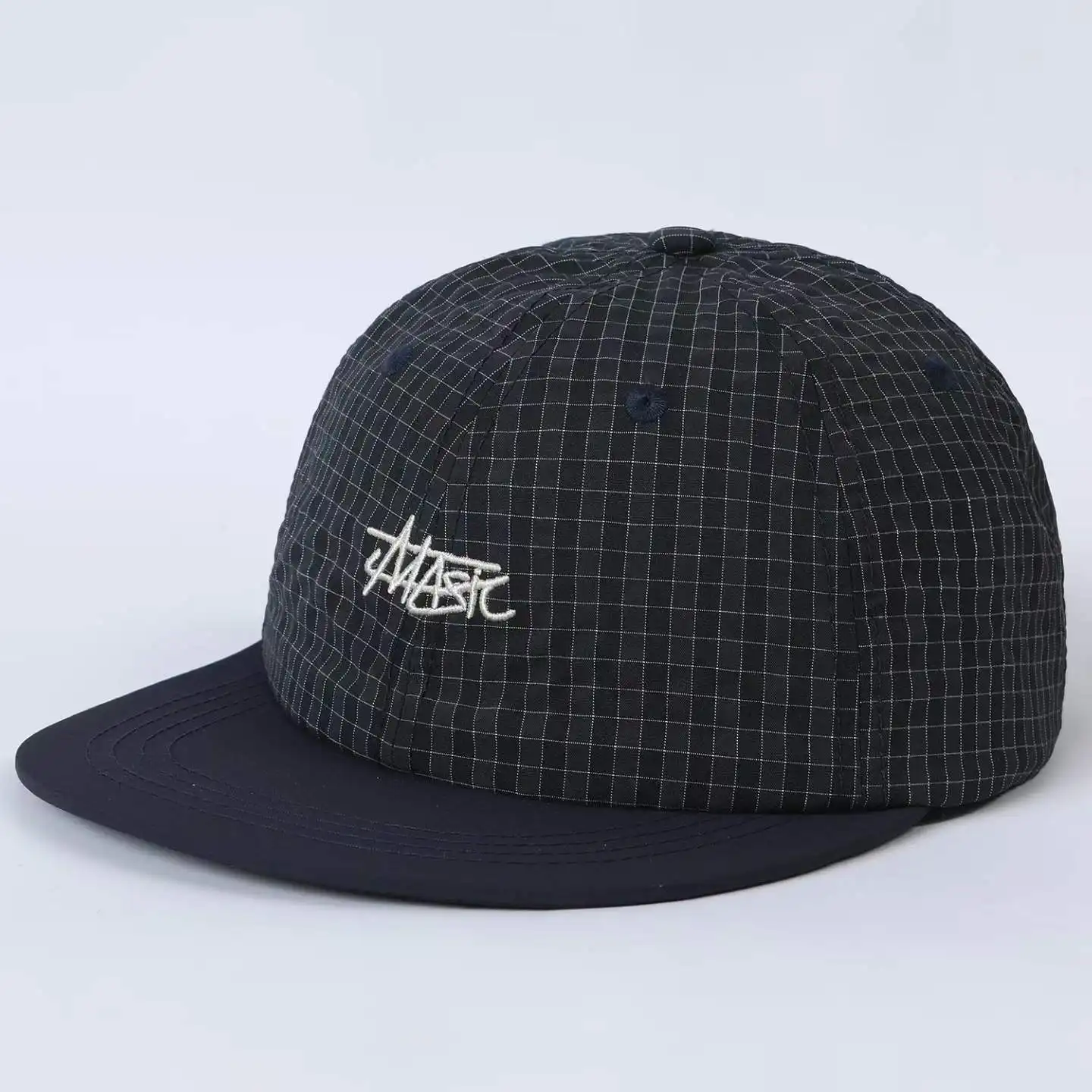 Plaid Multi-color Embroidered Letter Baseball Cap