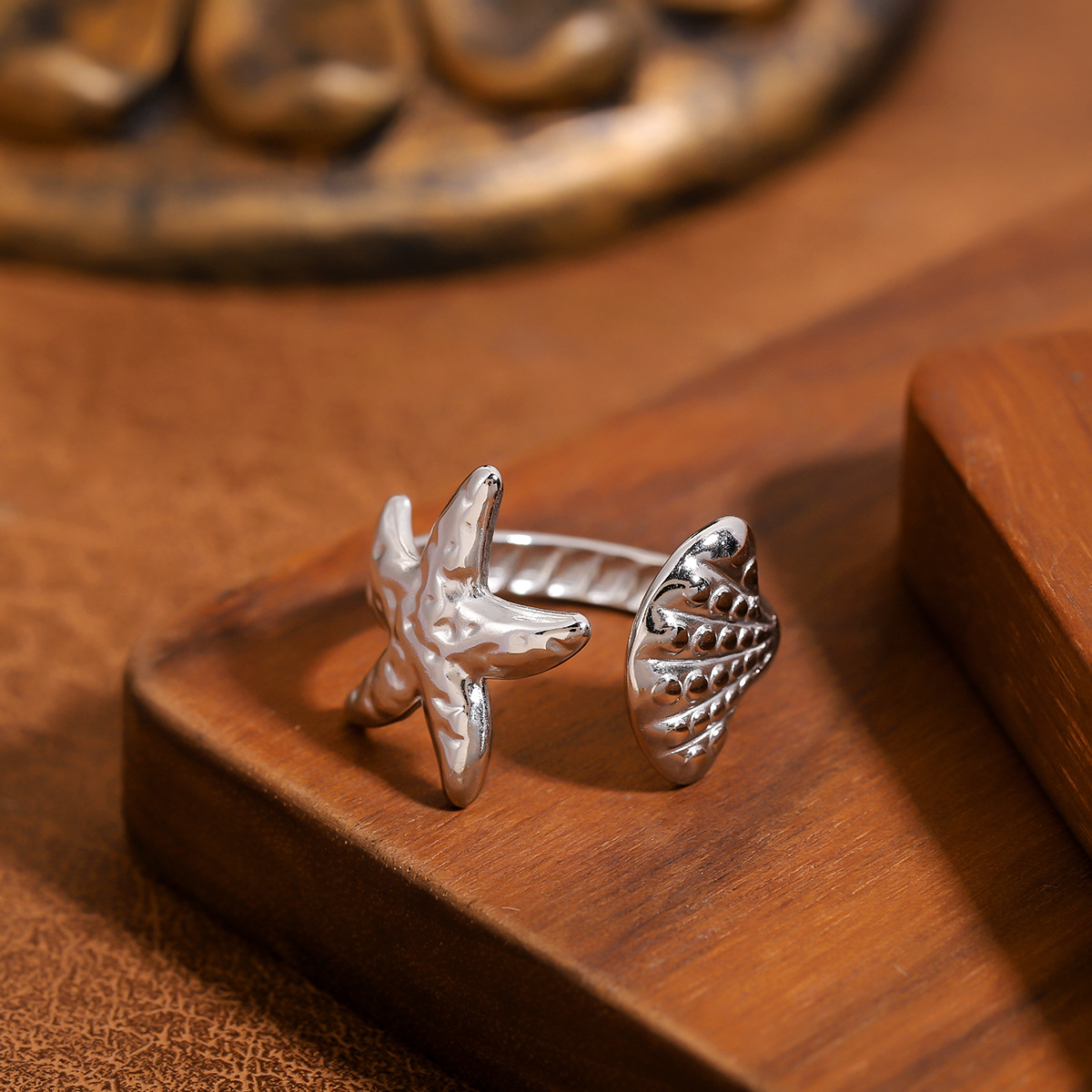 Trendy Ocean Style Ring For Women, Personality Vacation Style, Seahorse Fashion Stainless... thumbnail 4