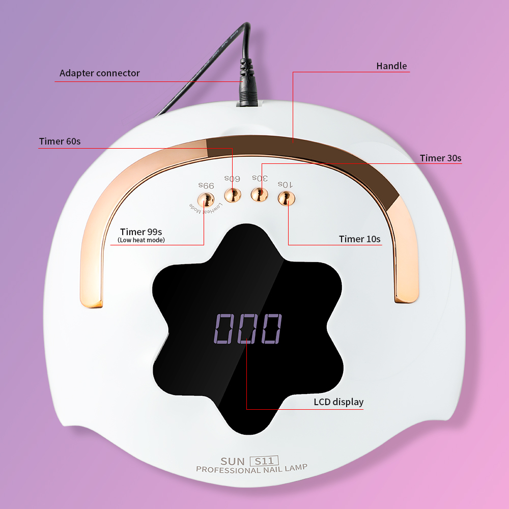 UV LED Nail Lamp, Professional UV Nail Dryer Light For Gel Nails With 57 Beads, Fast Curing Gel Polish Lamp Auto Sensor 4 Timer Setting, Nail Art Drying Tools For Fingernail And Toenail 7