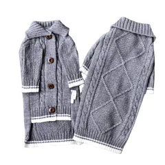 Pure Cotton Knitted Soft Fabric Hairless Cat Sweater - Grey Coat - View 1