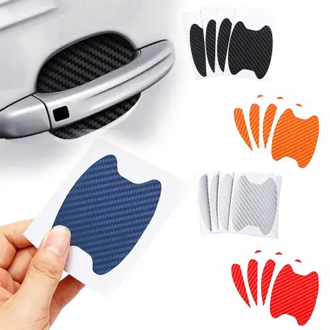4pcs Set of Door Stickers Carbon Fiber Scratch-resistant Car