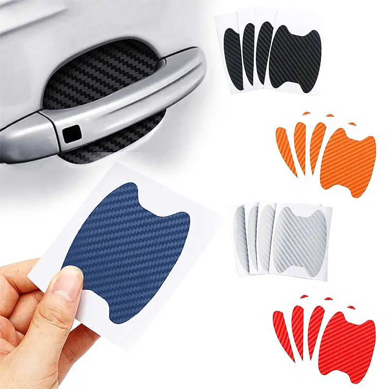 4pcs Set of Door Stickers Carbon Fiber Scratch-resistant Car