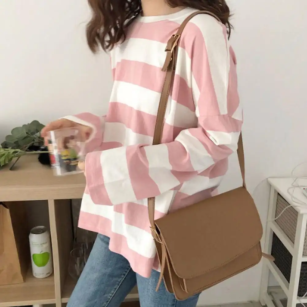 Tops hip-hop tide long-sleeved t-shirt striped