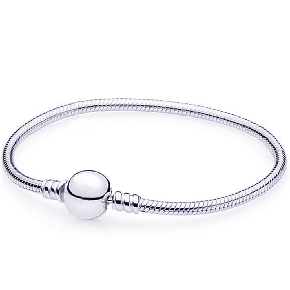 Silver round snake bone bracelet