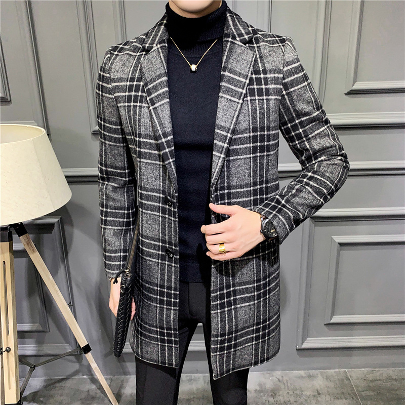 Long woolen gentleman coat