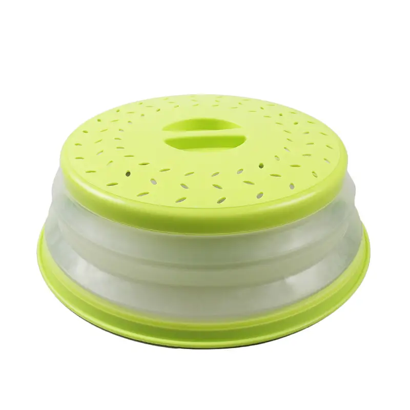 Dual-use foldable plastic microwave cover