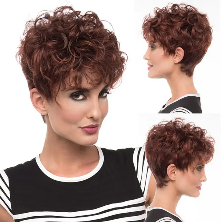 European and American wig fluffy short curly