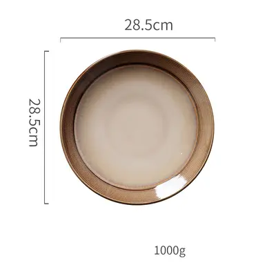 Creative Retro Ceramic Nostalgic Round Shallow Dish Home