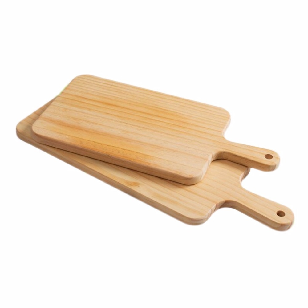 2 Size Natural Kitchen Chopping Blocks Bread Pallet With Handle Baking Cutting Board Wooden Board