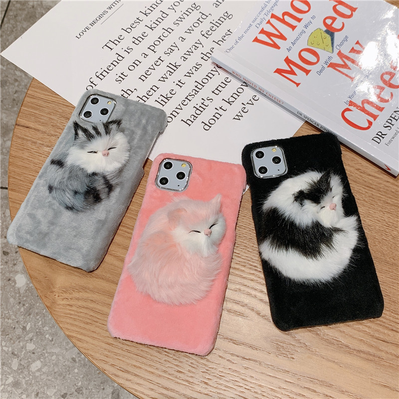 Title 3, Coque en peluche pour iPhone XS imitation chat,...