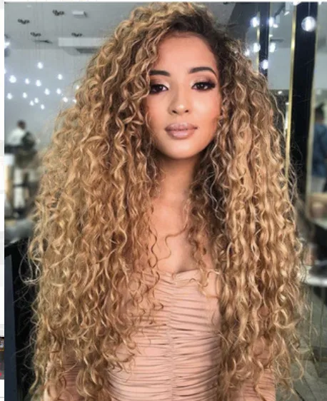 African curly hair curlers with long curly hair Gradient - Shop at LoveMi