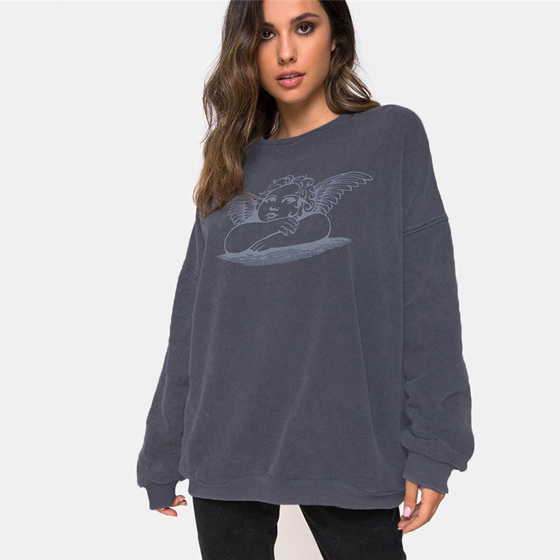 Title 2, Printed long sleeve round neck thick sweater