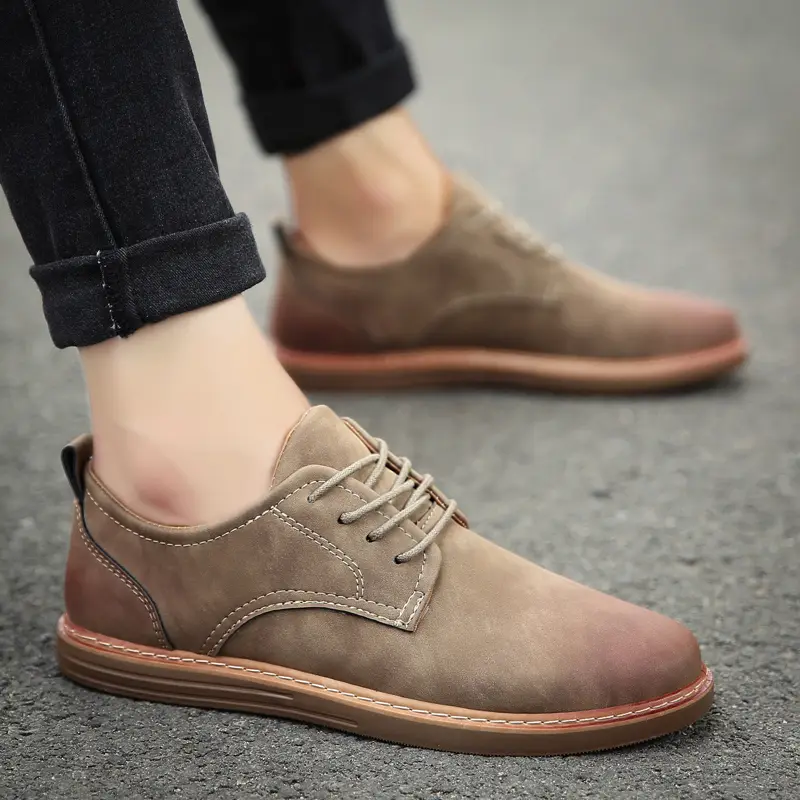 British frosted leather Martin shoes