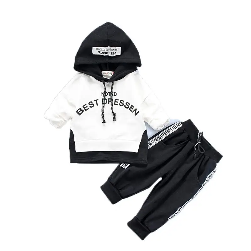 Boys' Suit Letter Print Hood