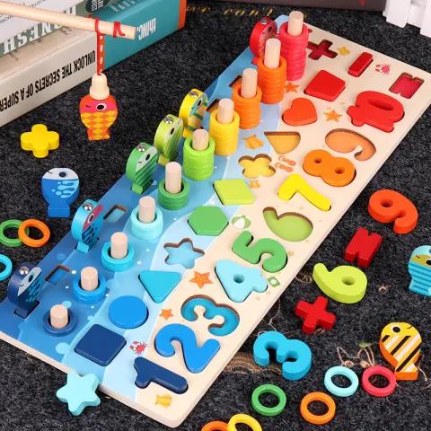 Children 3D Alphabet Number Puzzle Baby Colorful Geometric Digital