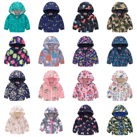 Hooded Jacket with Print Pattern