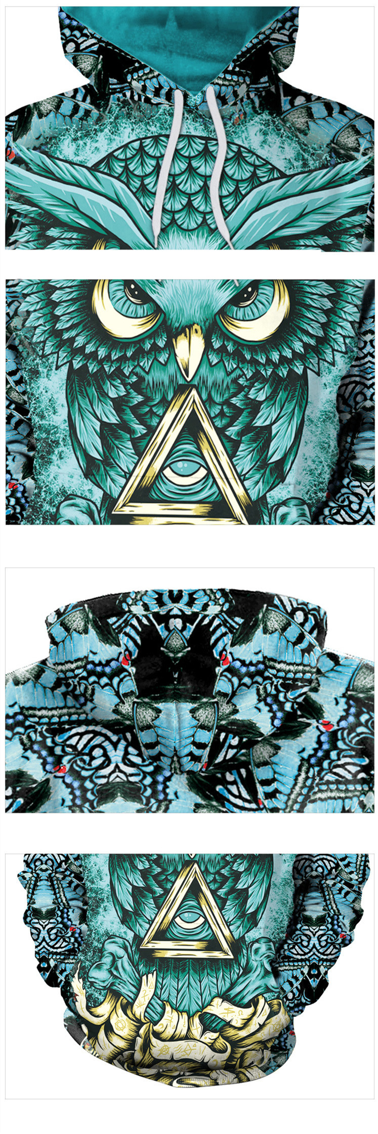 Loose Personality 3d Digital Printing Hooded Sweatshirt