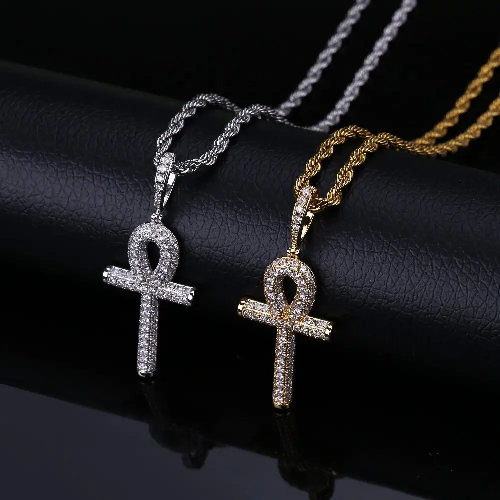 Key Solid Cross Vintage Pendant