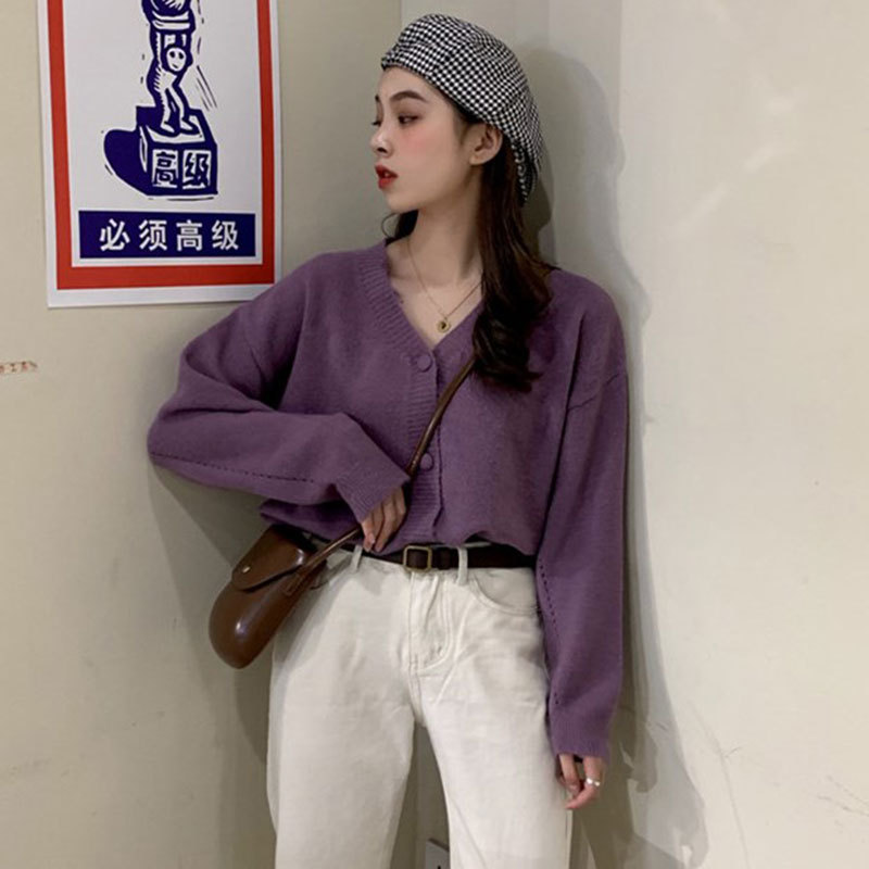 Wild Loose Thin Long-sleeved Knitted Cardigan Jacket