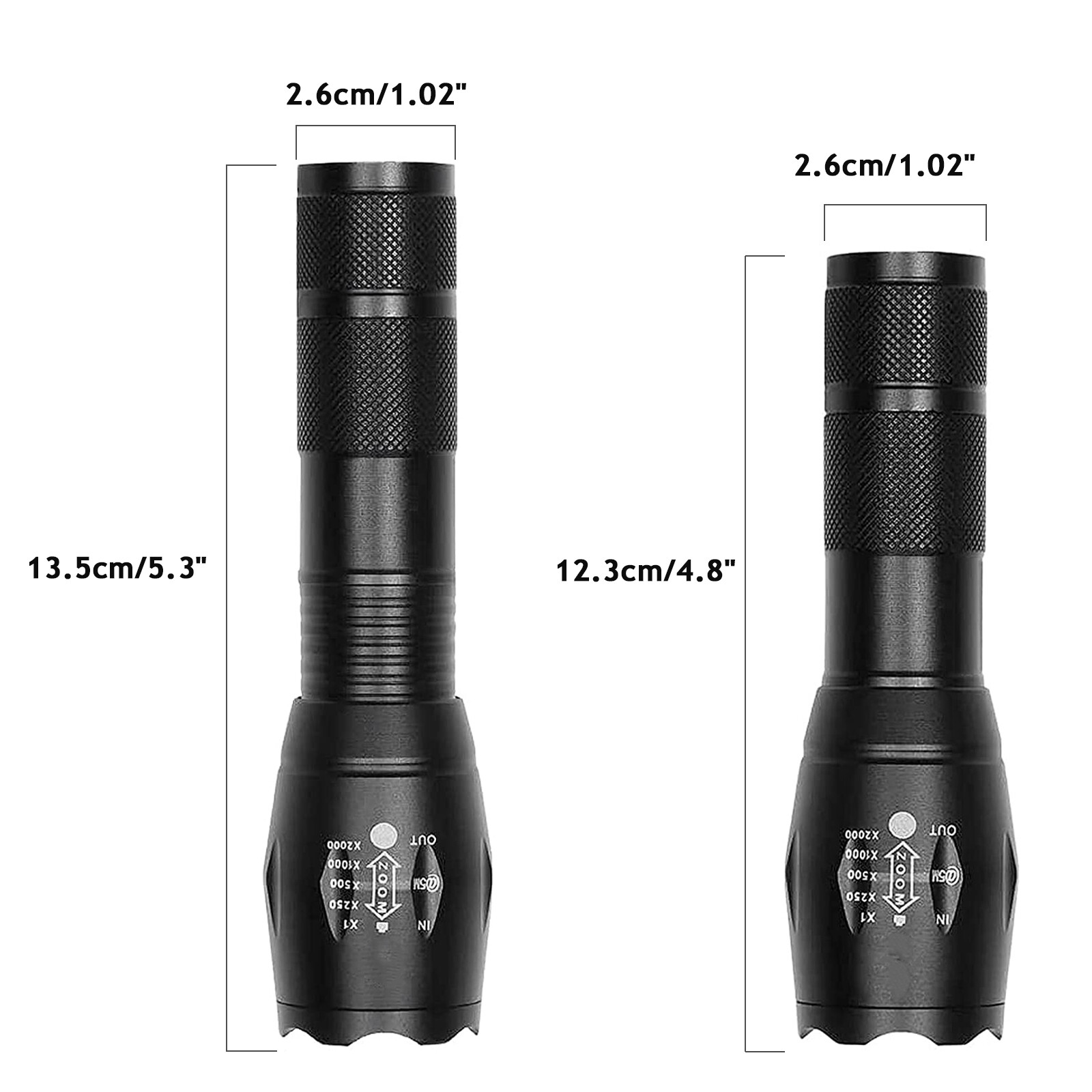 LED Flashlight Zoom Torch USB Rechargeable Super Bright Camping Lamp Work Light