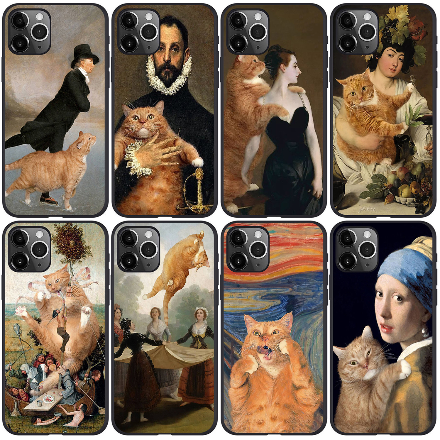 Compatible with Apple , Art oil painting orange cat mobile phone case