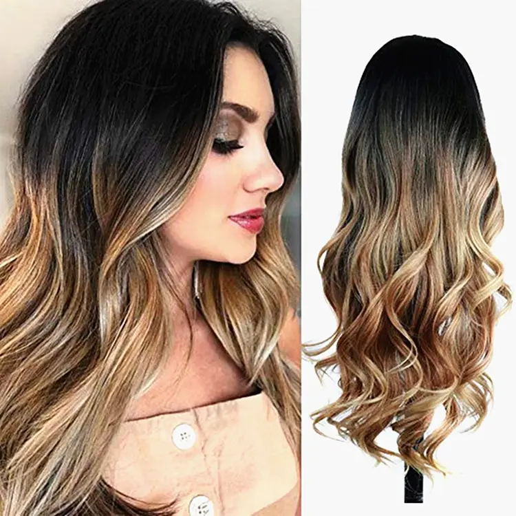 Big Wave Gradient Color Chemical Fiber Hood