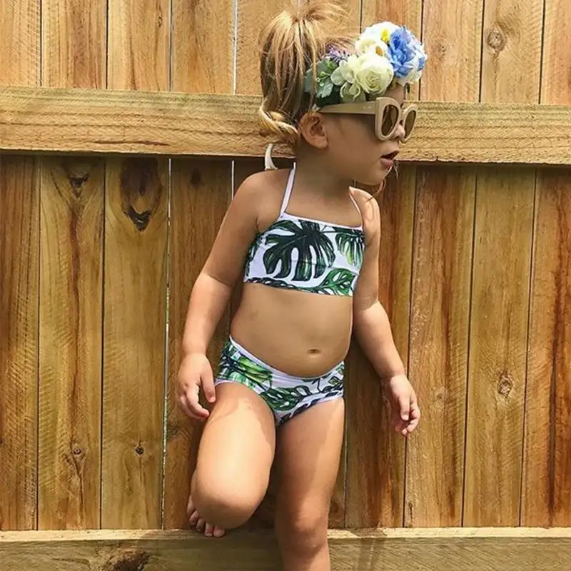 Baby Girls Swimsuit 2PCS Summer Kids Split Swimwear Ki