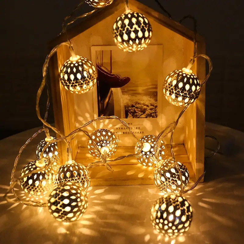 LED Fairy Garland Hollow Wrought Iron Ball