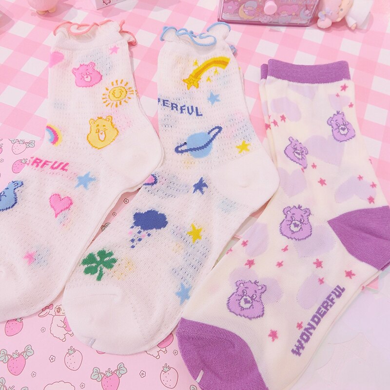 Cartoon bear socks