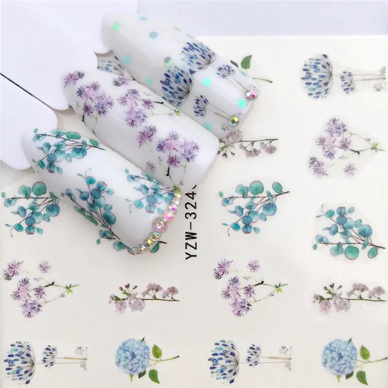 Flower Hot Air Balloon Nail Art Watermark Sticker