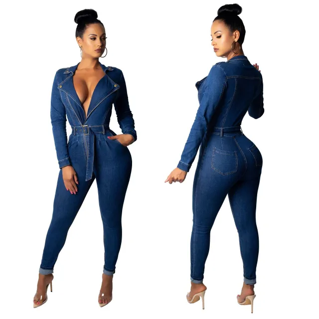 Denim women's bodysuits Blue - Shop at LoveMi