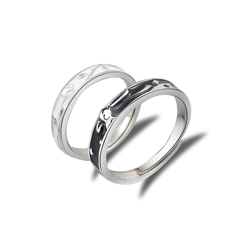 Title 2, Prince And Rose Couple Ring Sterling Silver Pai...