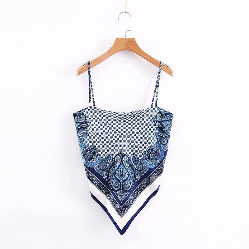 Printed sexy backless suspenders