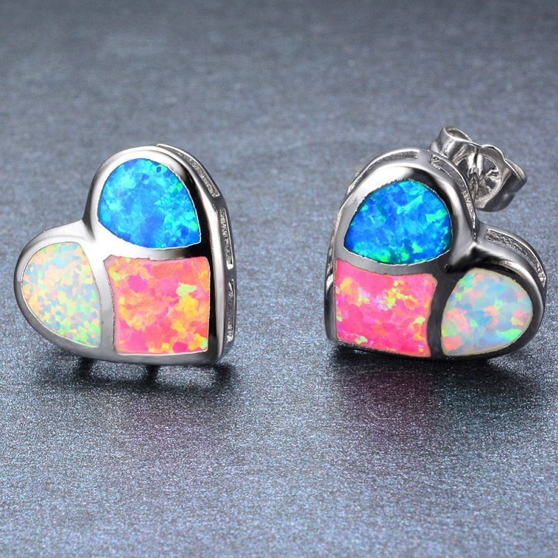 Opal Tricolor Stud Earrings