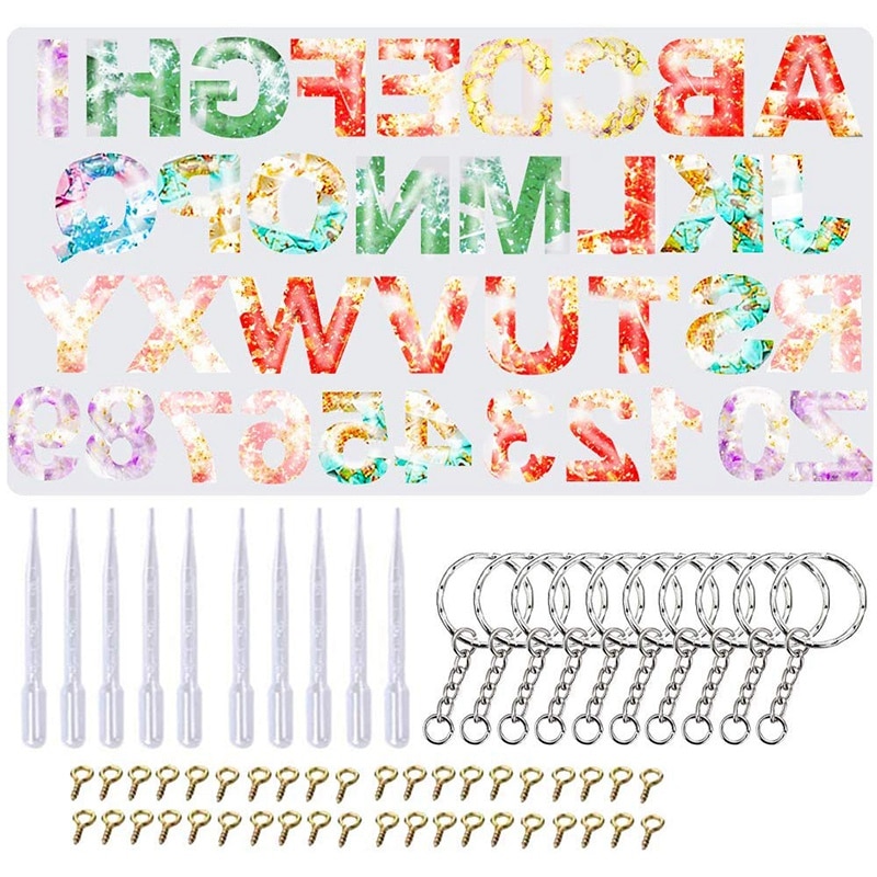 Letter Mould Keychain Epoxy Set