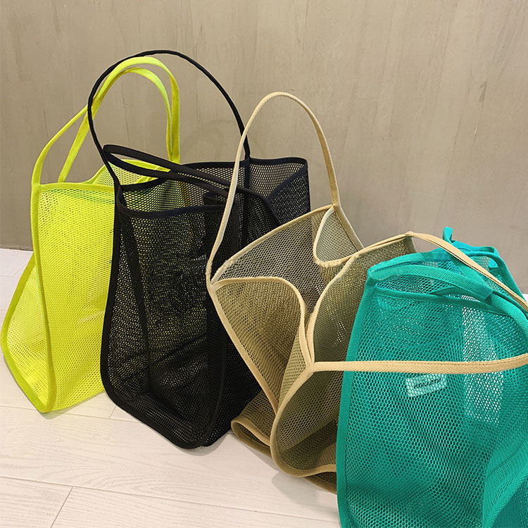 Transparent mesh shoulder bag