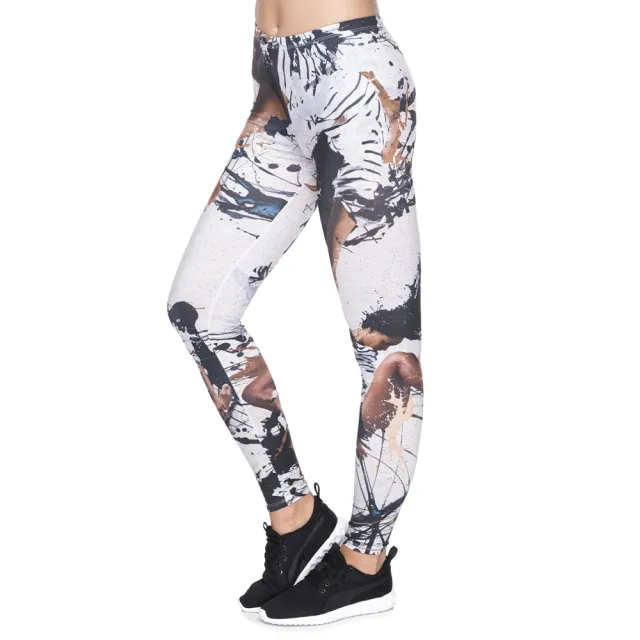 Ink figure printed cropped trousers White - Shop at LoveMi