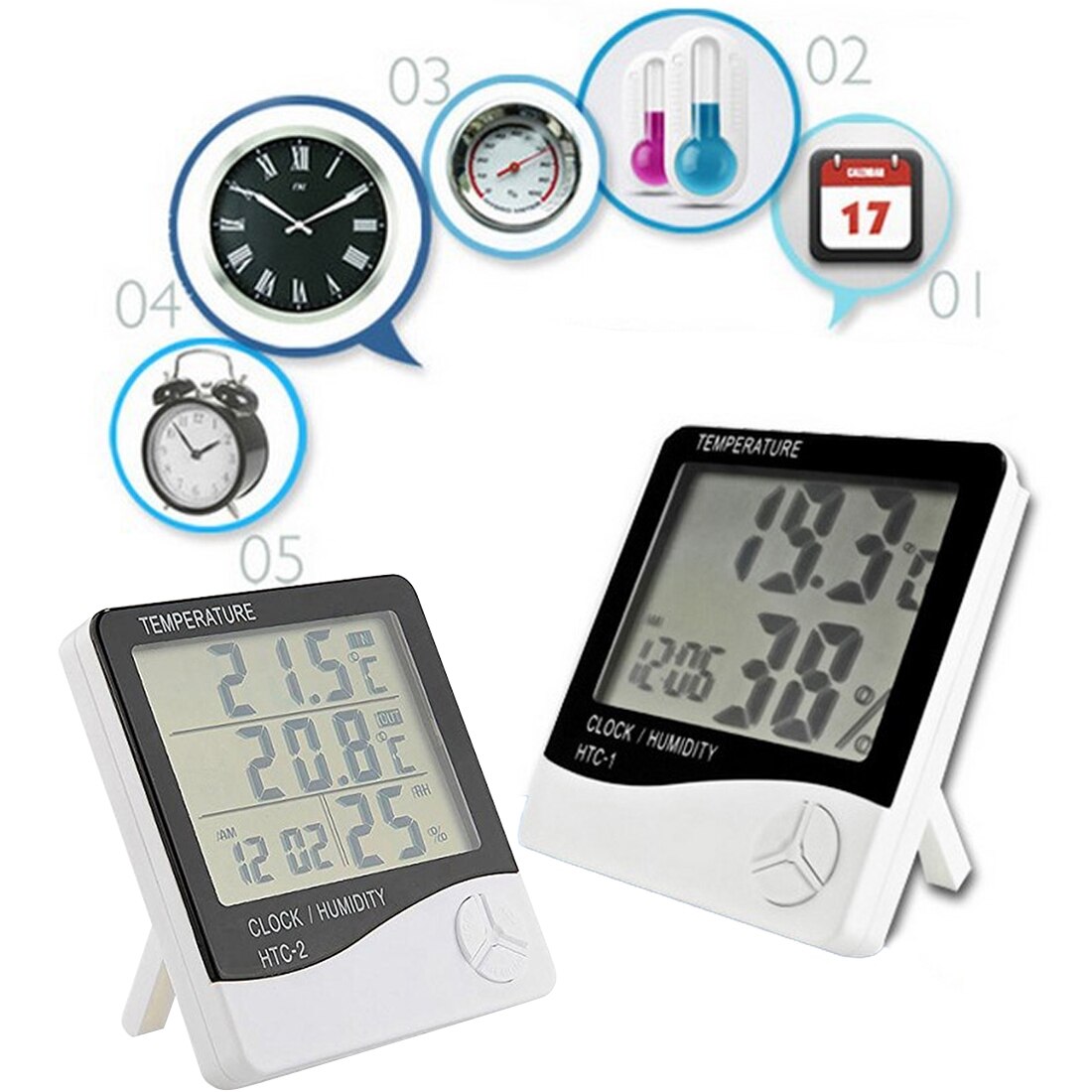 Large screen home temperature and humidity meter