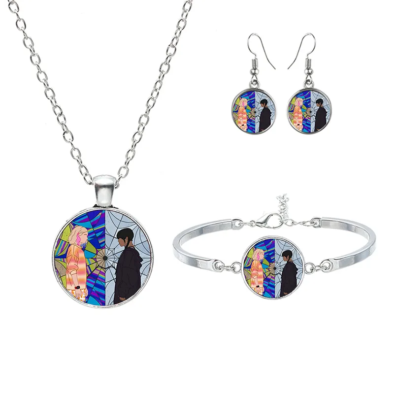 New Wednesday Glass Jewelry Sets for Women Girls Handmade