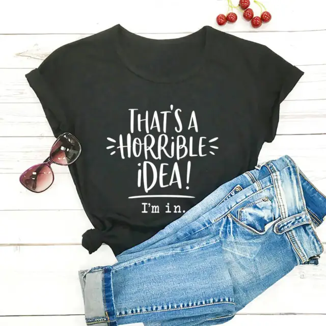 Letter Print Women's Creative Short sleeved T Shirt Women Black - Shop at LoveMi