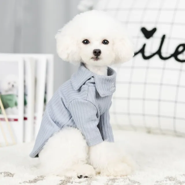 Dog clothes autumn and winter cotton bottoming shirt to keep warm Teddy clothes small dog Bomei cat pet Blue - Shop at LoveMi