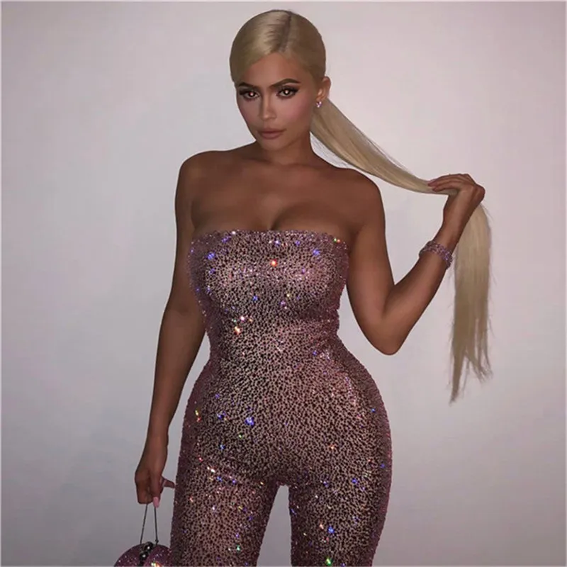 Shiny Queen Bandeau Jumpsuit - Gold