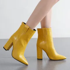 Women's high heel boots - Yellow - View 1