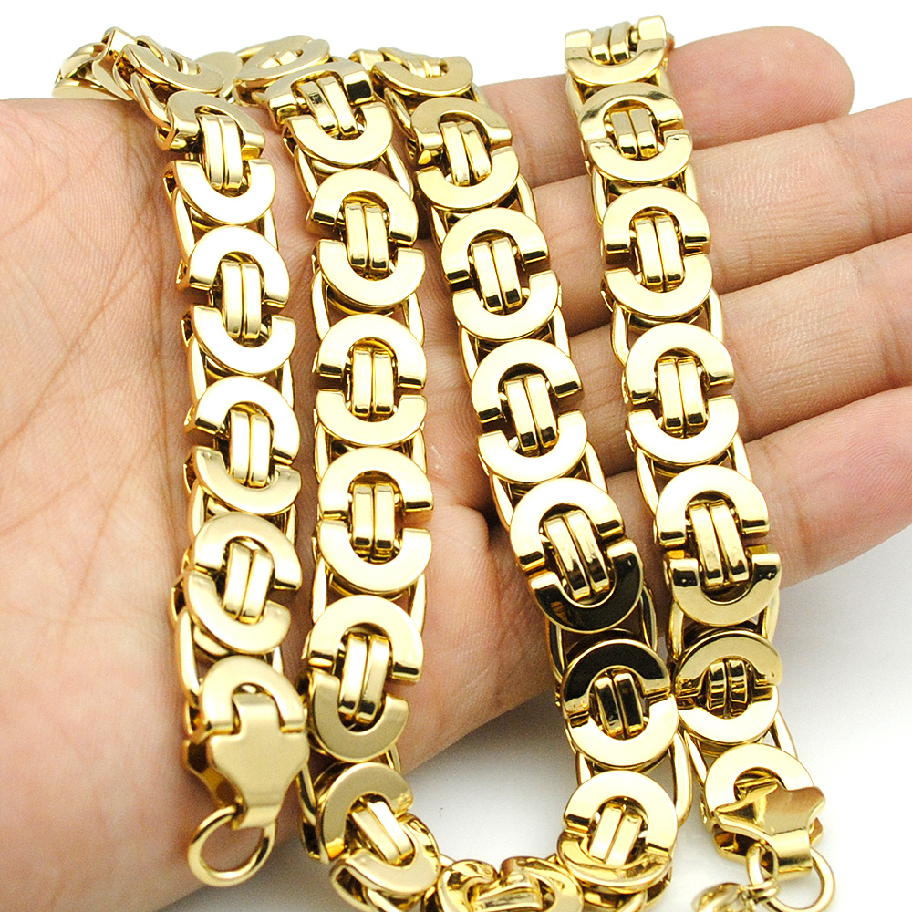 Byzantine titanium steel necklace set